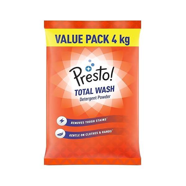 Image of Amazon Brand - Presto! Total Wash Detergent Powder | 4 Kg