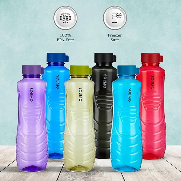 Image of Amazon Brand - Solimo 1 Lt Water Bottle Set Of 6