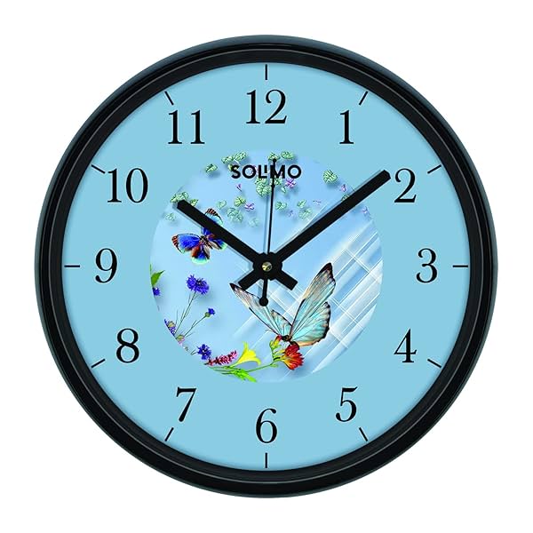 Image of Amazon Brand - Solimo 12 Inches & Glass Wall Clock