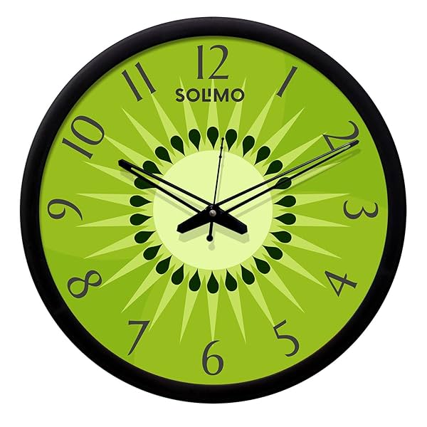 Image of Amazon Brand - Solimo 12-inch Contemporary Plastic & Glass Wall Clock 