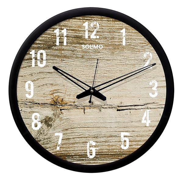 Image of Amazon Brand - Solimo 12-inch Contemporary Plastic & Glass Wall Clock