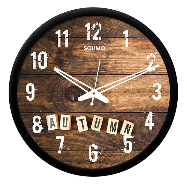 Image of Amazon Brand - Solimo 12-inch Plastic & Glass Wall Clock