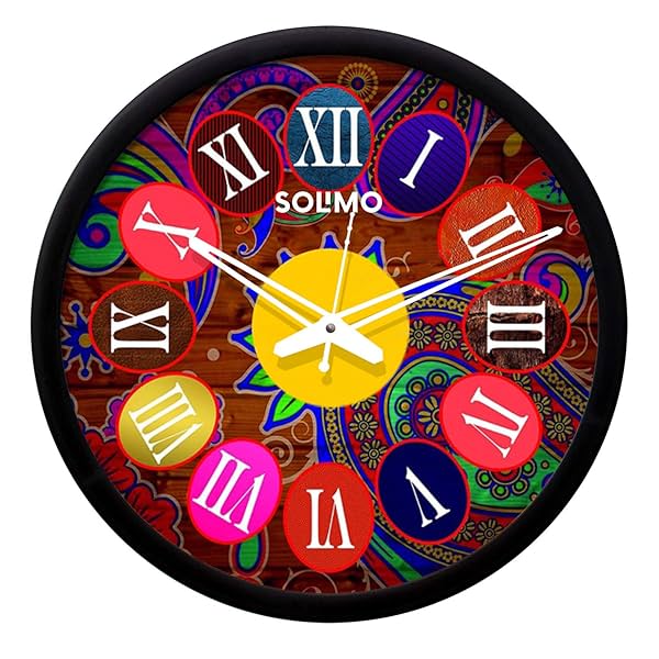 Image of Amazon Brand - Solimo 12-inch Plastic & Glass Wall Clock