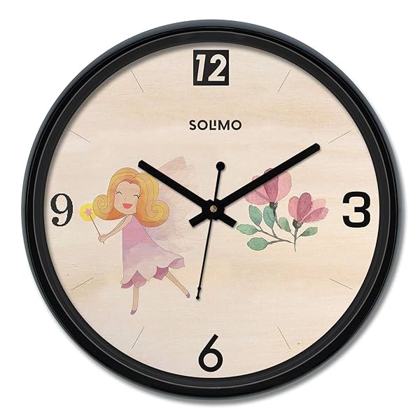 Image of Amazon Brand - Solimo 12-inch Plastic & Glass Wall Clock