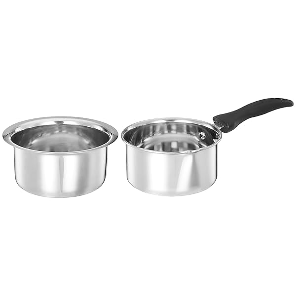 Image of Amazon Brand - Solimo - 2 Pcs Stainless Steel Cookware Set.