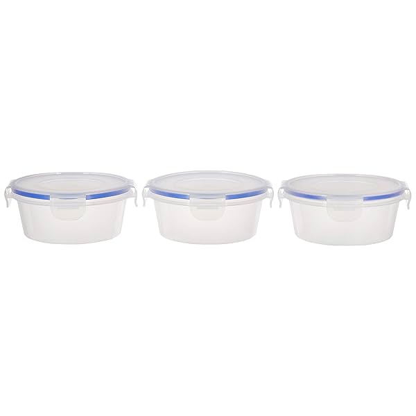 Image of Amazon Brand - Solimo 3-Piece Airtight Plastic Kitchen Storage