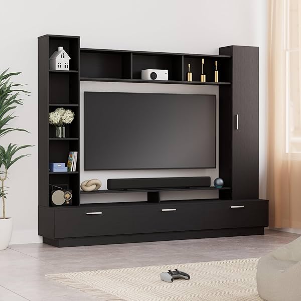 Image of Amazon Brand - Solimo Altamore Engineered Wood TV Unit and Display Cabinet (Wenge Finish)