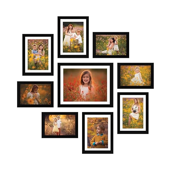 Image of Amazon Brand - Solimo Collage Set of 9 Photo Frames