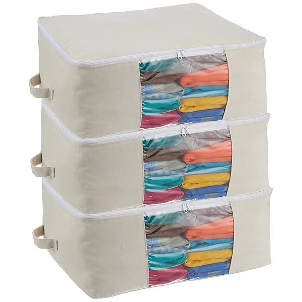 Image of Amazon Brand - Solimo Cotton Saree Storage Bag 