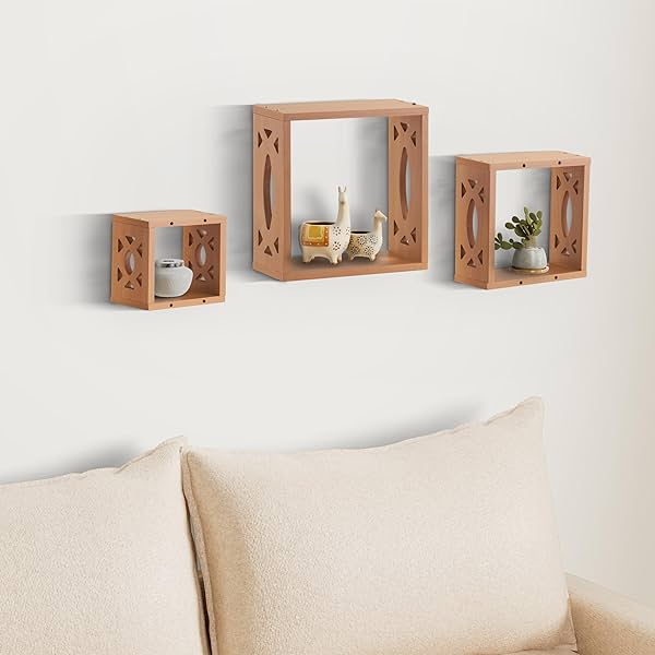 Image of Amazon Brand - Solimo Engineered Wood Wall Shelves |Brown