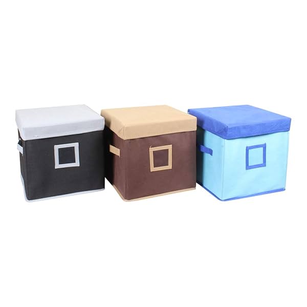 Image of Amazon Brand - Solimo Fabric Storage Box Set of 3