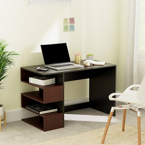 Image of Amazon Brand - Solimo Fame MDF Study Desk(Walnut Finish,Brown)