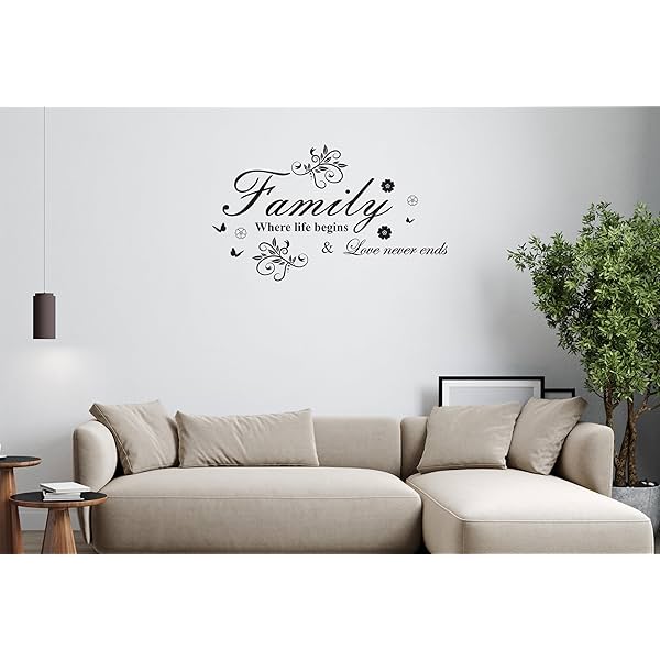 Image of Amazon Brand - Solimo 'Family Where Life Begins' Wall Sticker