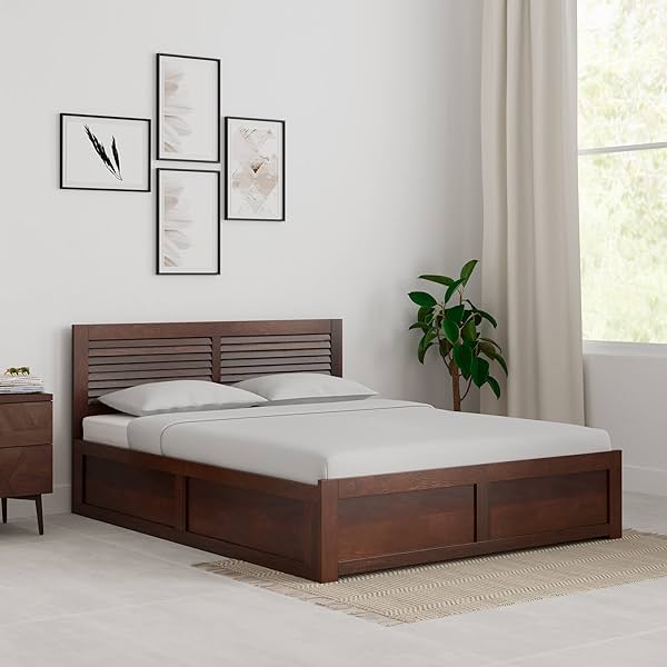 Image of Amazon Brand - Solimo Garipy Queen Size Solid Sheesham Wood Bed