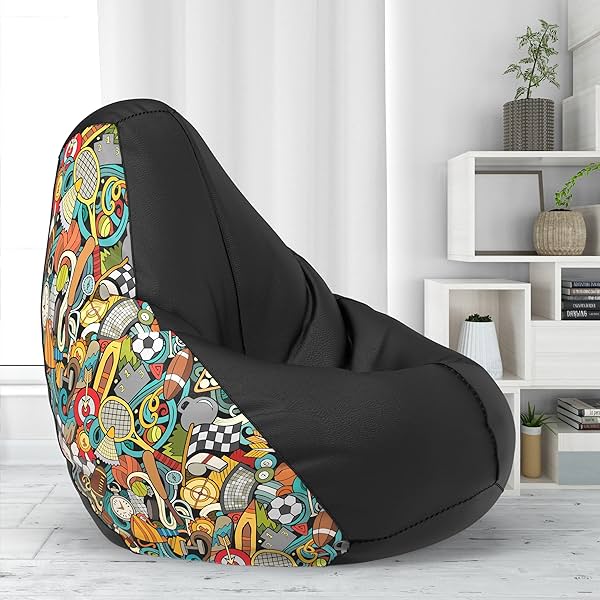 Image of Amazon Brand - Solimo Jumbo Bean Bag Filled with Beans