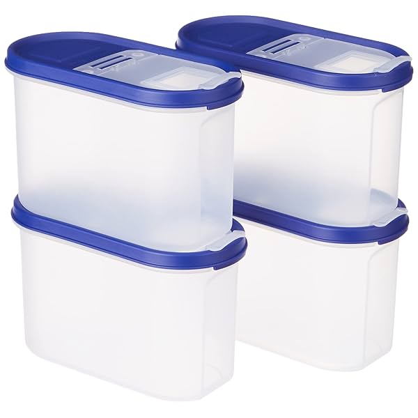 Image of Amazon Brand - Solimo Modular Plastic Container Set of 4 