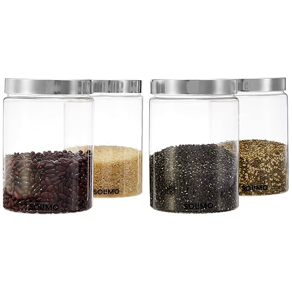 Image of Amazon Brand - Solimo Plastic Storage Jar & Containers