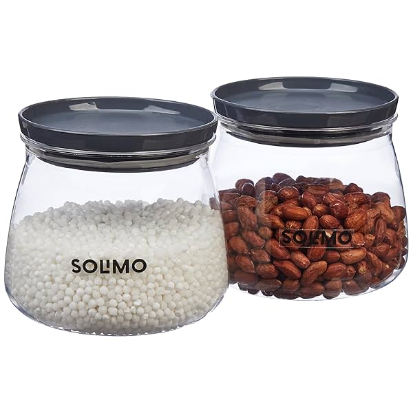 Image of Amazon Brand - Solimo Plastic Storage Jar and Container Set 