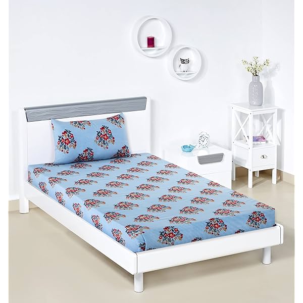 Image of Amazon Brand - Solimo Polycotton Flower Rush Double Bedsheet 