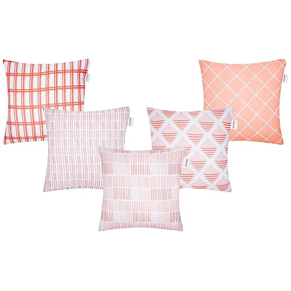 Image of Amazon Brand - Solimo Polyester Cushion Covers, pack of 5.