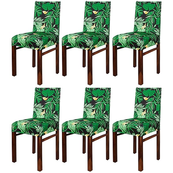 Image of Amazon Brand - Solimo Polyester Spandex Floral Dining Chair Cover