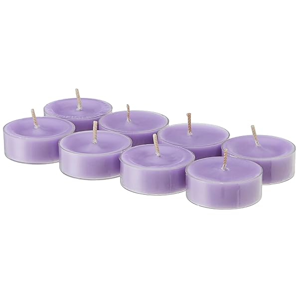 Image of Amazon Brand - Solimo Round Tealight Candles | Smokeless | No Residue | 4 Hours Burn Time 