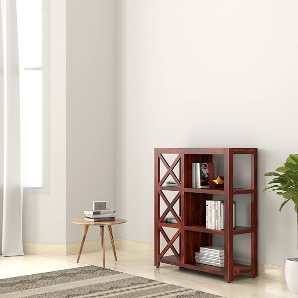 Image of Amazon Brand - Solimo Salford Solid Sheesham Wood Bookshelf 