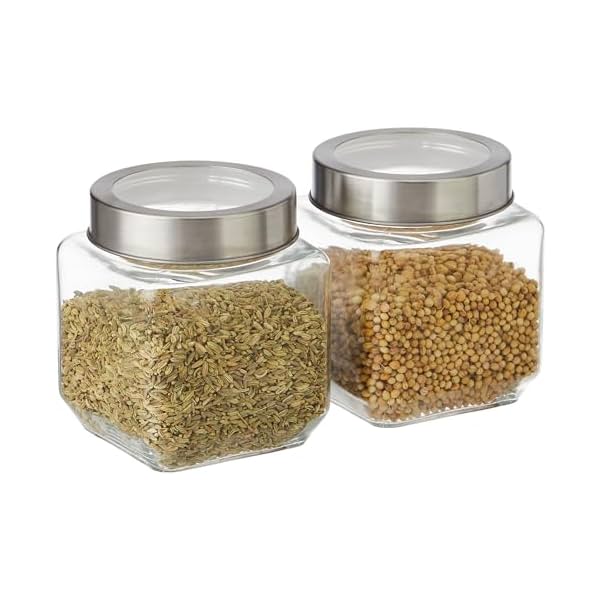 Image of Amazon Brand - Solimo - Set of 2 Glass Jars - 500 ml