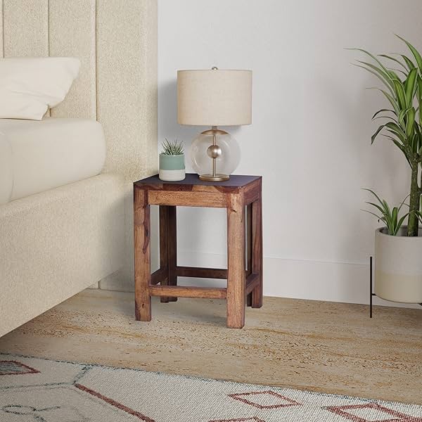 Image of Amazon Brand - Solimo Solid Wood Squre Side Table