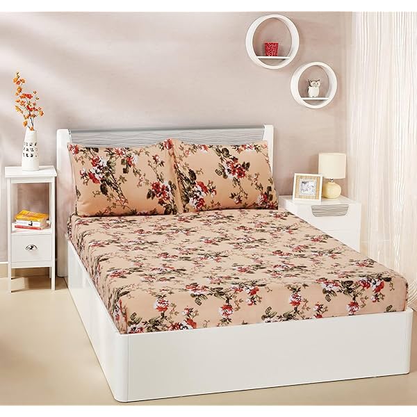 Image of Amazon Brand - Solimo Super Soft Polyester Double Bedsheet with 2 Pillow Covers 95 GSM