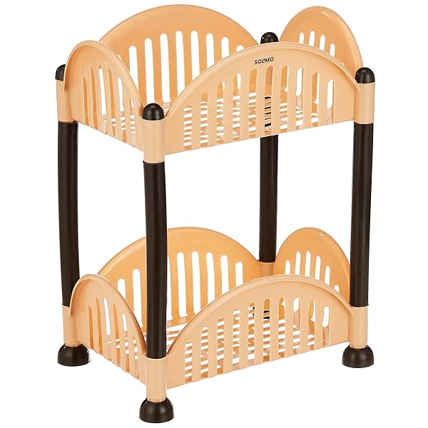 Image of Amazon Brand - Solimo Two-Tier Multipurpose Plastic Rack for Kitchen