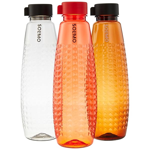 Image of Amazon Brand - Solimo Water Bottle - 1 Ltr, Multicolor