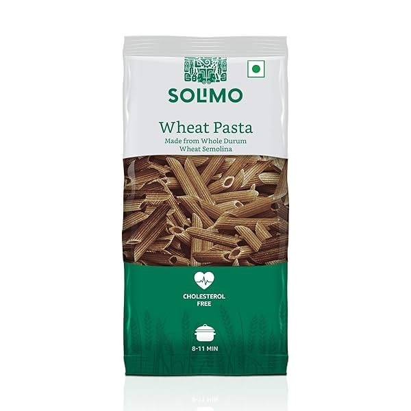 Image of Amazon Brand - Solimo Whole Durum Wheat Penne Pasta, 500 g