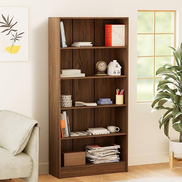 Image of Amazon Brand Solimo engineered wood bookshelf.