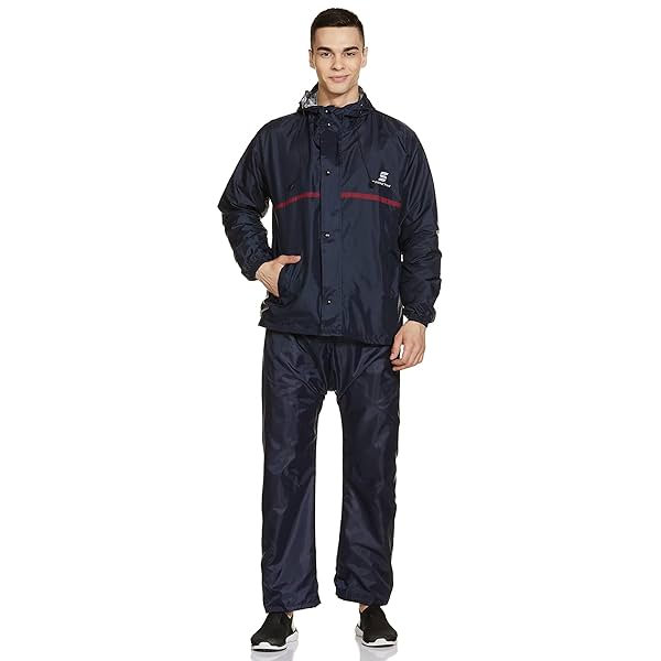 Image of Amazon Brand - Symactive Polyester Men Raincoat with Waterproof Pant