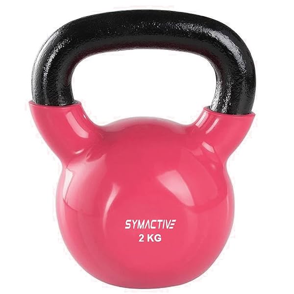 Image of Amazon Brand - Symactive Vinyl Coated Solid Kettlebell for Gym 