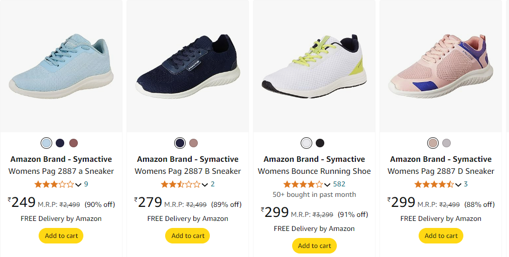 Image of Amazon Brand -Symactive Womens Sneaker starting at ₹249