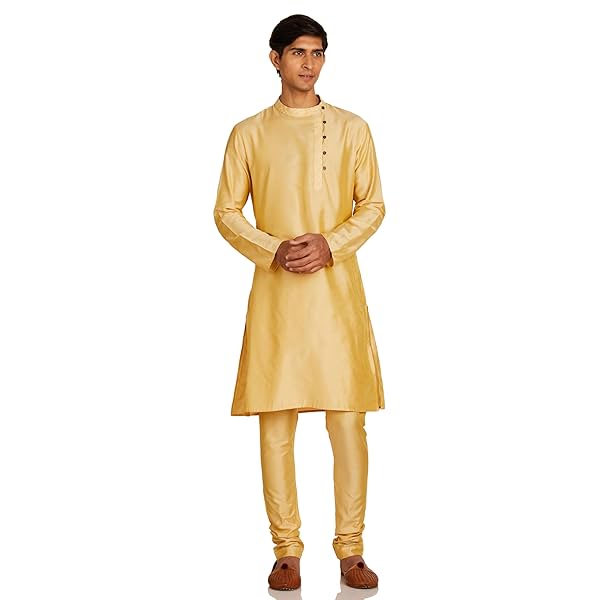 Image of Amazon Brand - Symbol Men Festive Long Kurta & Pyjama Set (2pcs)