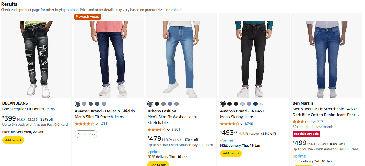 Image of Amazon Brand - Symbol Men's Jeans up to 83% Discount 