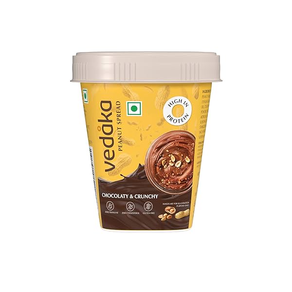 Image of Amazon Brand – Vedaka Chocolate Crunchy Peanut Butter | 500 g | 25% Protein