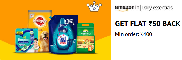 Image of Amazon Daily Essential Offer : Get ₹50 Back