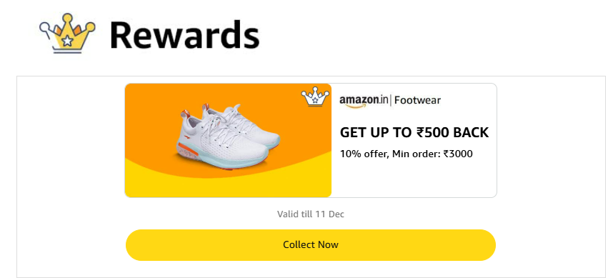 Image of Amazon Footwear Offer: 10% Discount Up To ₹500 Cashback On Minimum Order value of ₹3000