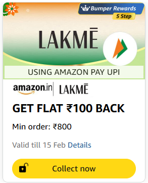 Image of Amazon Lakme Rewards: Get flat ₹100 Back