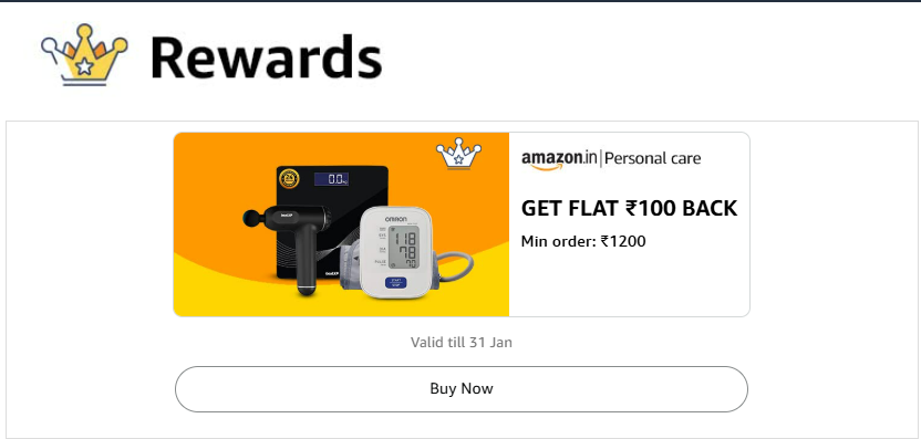 Image of Amazon Personal Care Offer: Flat ₹100 Cashback on Minimum order value of ₹1200