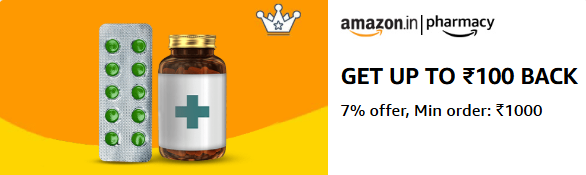 Image of Amazon Pharmacy Offer : Upto ₹100 Cashback