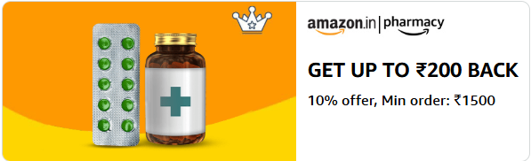 Image of Amazon Pharmacy Offer : Upto ₹200 Cashback