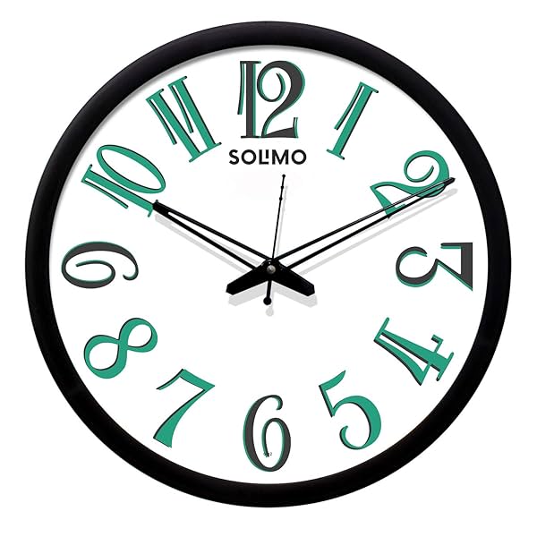 Image of Amazon Solimo 12-inch Wall Clock (Black Frame)