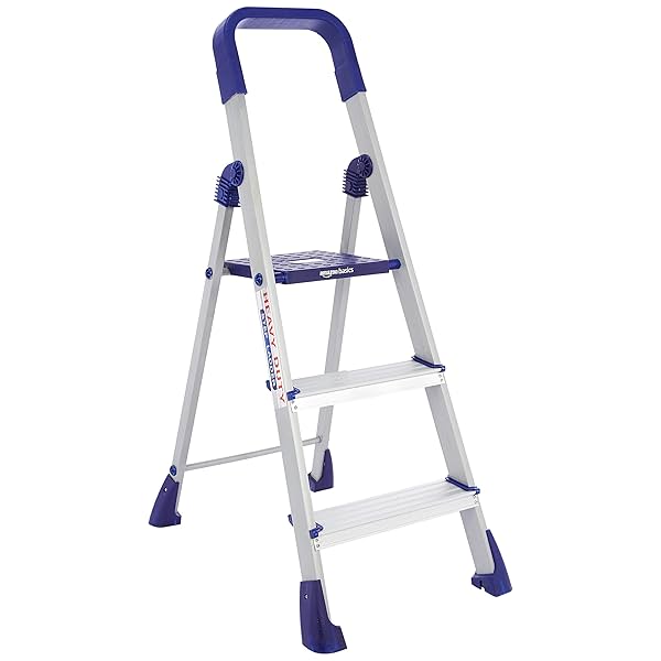 Image of AmazonBasics Clamber Pro - Foldable Step Ladder, Firm Grip, 3 Steps.