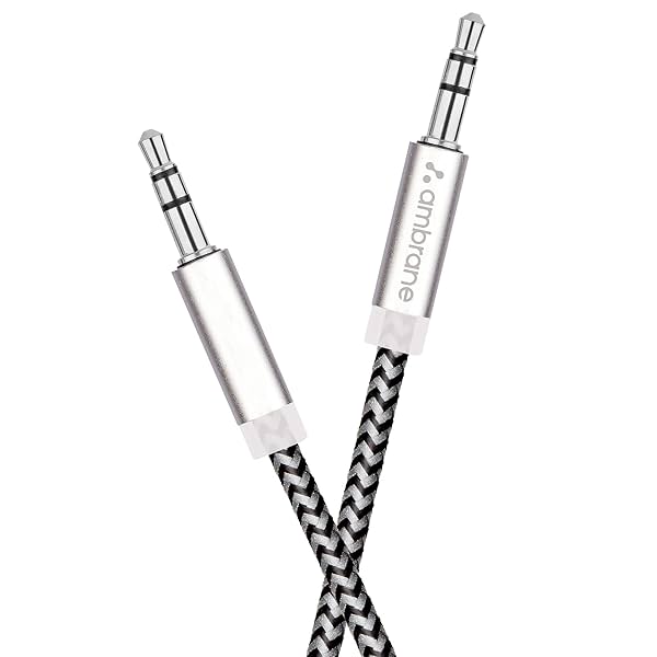 Image of Ambrane 3.5mm AUX Audio Cable (1.5m, Black & Grey)