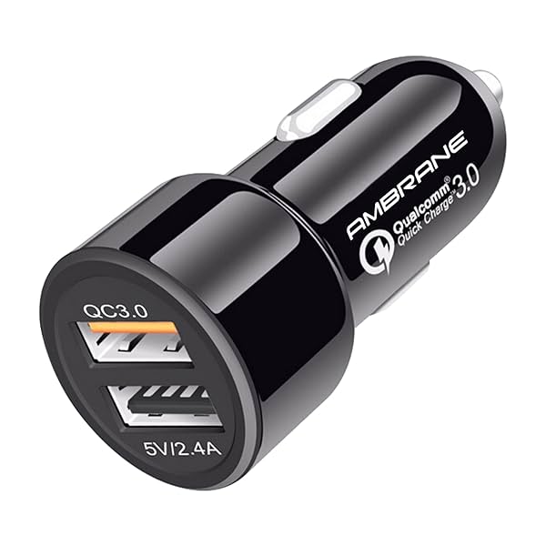 Image of Ambrane 30W Fast Car Charger with Dual Output